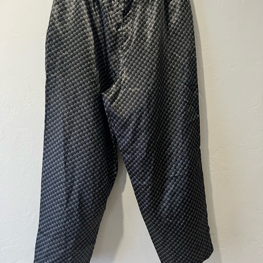 Robert Louis Men's dotted silk pajama pants in black dot Size XL